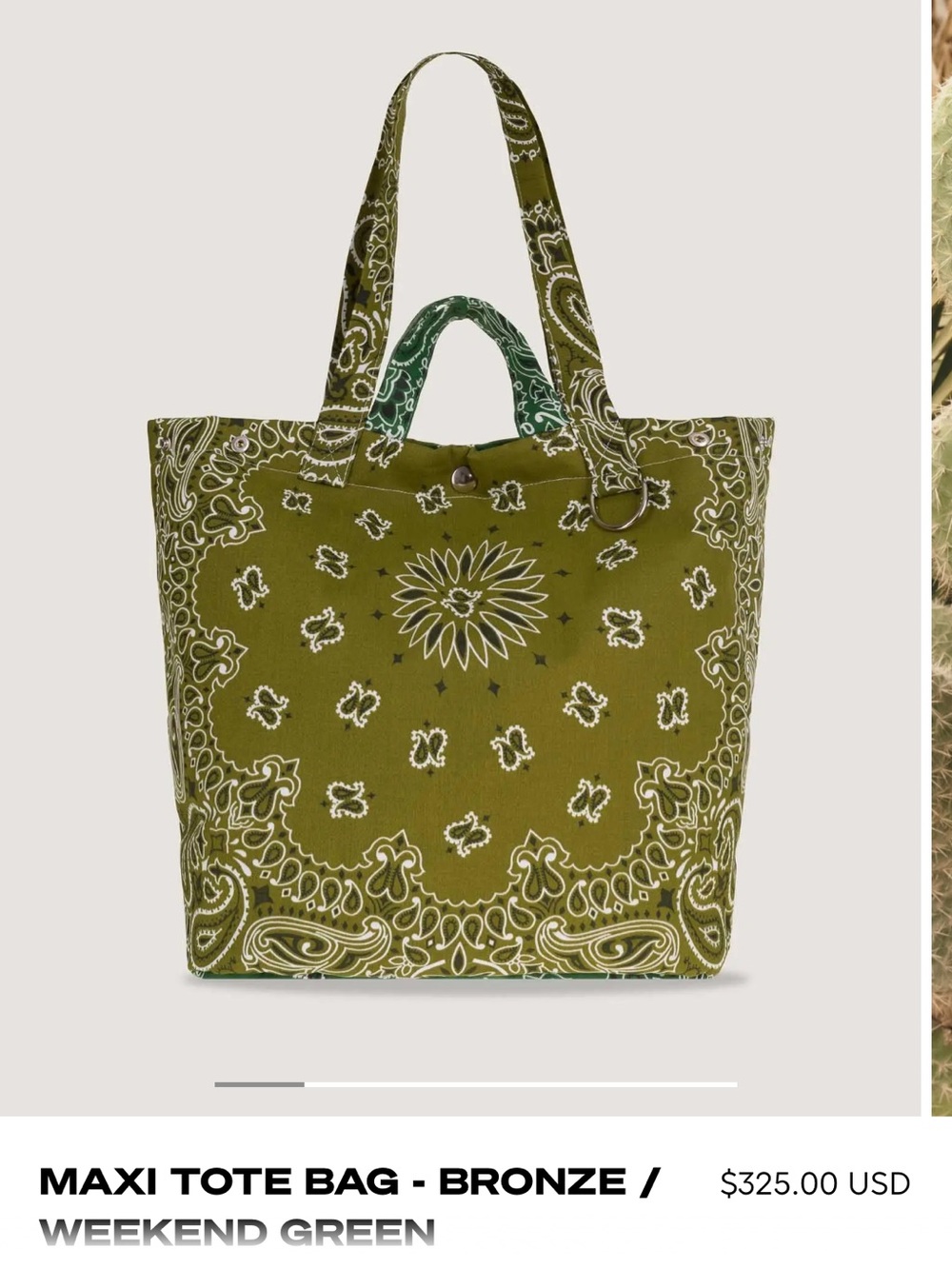 Maxi Tote Bag - Weekend Green